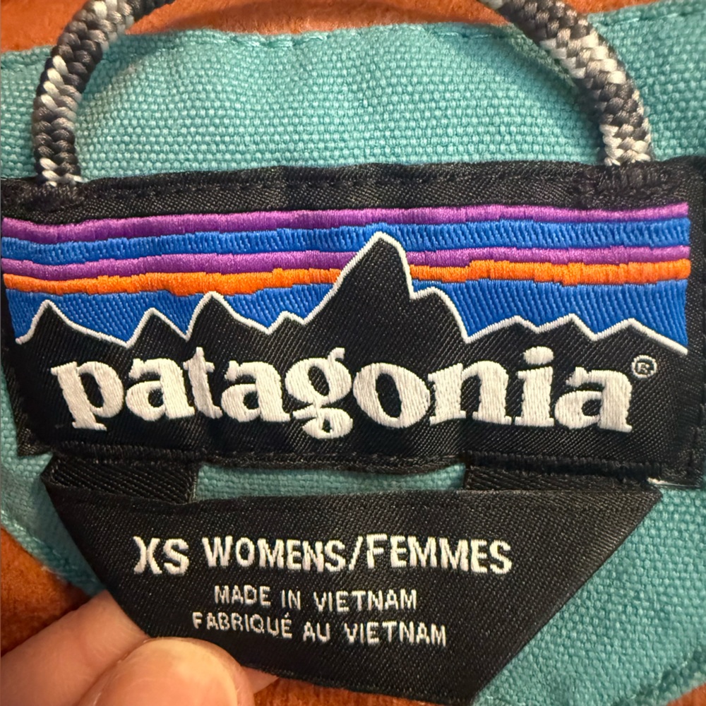 Patagonia Bivy Two-Tone Puffer Vest in Teal and Rust Mushroom Lining XS - Picture 2 of 11